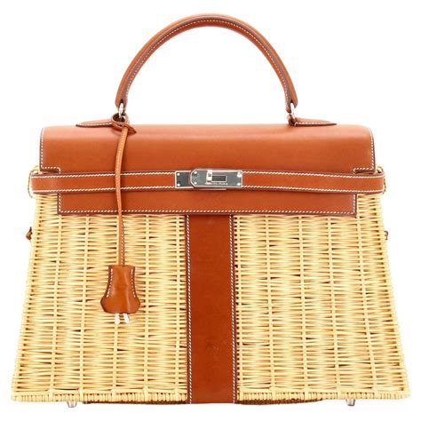 hermes kelly rattan